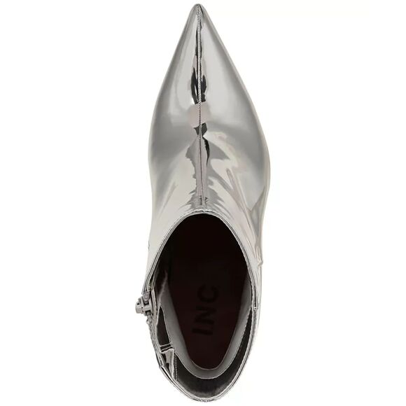 A New Day Women's Shandra Ankle Boots Patent Leather Silver Pointy Toe SZ 9:NWOB - Picture 3 of 14